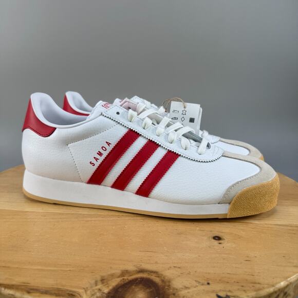 Adidas Originals Samoa Mens Size 11.5 Shoes Cloud White/Better Scarlet JH9079 - Picture 1 of 9
